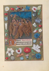 Kuningatar Isabella Katolisen, Espanjan kuningatar: Fol. 61r, Juudaksen suudelma, n. 1500. tekijältä Master of the First Prayerbook of Maximillian