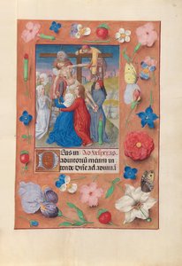 Kuningatar Isabella Katolisen, Espanjan kuningatar: Fol. 73r, Laskeutuminen ristiltä, n. 1500. tekijältä Master of the First Prayerbook of Maximillian