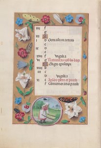 Kuningatar Isabella Katolisen, Espanjan kuningatar: Fol. 7v, kesäkuu, c. 1500. tekijältä Master of the First Prayerbook of Maximillian