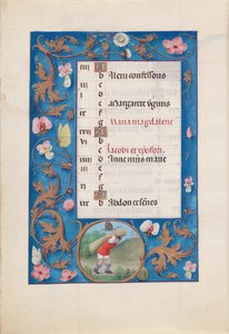 Kuningatar Isabella Katolisen, Espanjan kuningatar: Fol. 8v, heinäkuu, c. 1500. tekijältä Master of the First Prayerbook of Maximillian