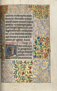 Tuntikirja Rouenin käyttö: fol. 110r, Messu kuolleiden puolesta alussa, n. 1470. tekijältä Master of the Geneva Latini