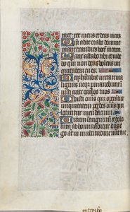 Tuntikirja Rouenin käyttö: fol. 110v, c. 1470. tekijältä Master of the Geneva Latini
