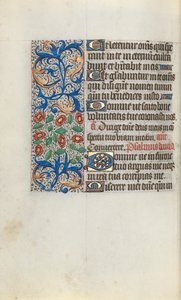 Tuntikirja Rouenin käyttö: fol. 111v, c. 1470. tekijältä Master of the Geneva Latini