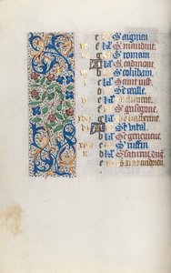 Tuntikirja Rouenin käyttö: fol. 11v, c. 1470. tekijältä Master of the Geneva Latini