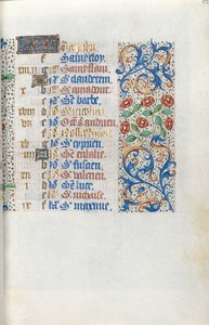 Tuntikirja Rouenin käyttö: fol. 12r, c. 1470. tekijältä Master of the Geneva Latini