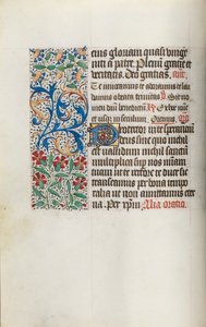 Tuntikirja Rouenin käyttö: fol. 14v, c. 1470. tekijältä Master of the Geneva Latini
