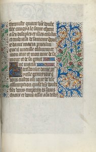 Tuntikirja Rouenin käyttö: fol. 151r, c. 1470. tekijältä Master of the Geneva Latini