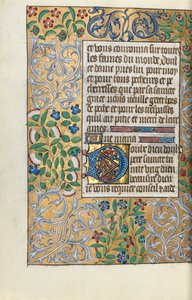 Tuntikirja Rouenin käyttö: fol. 151v, Eaborate Border of Foliage, c. 1470. tekijältä Master of the Geneva Latini
