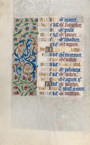 Tuntikirja Rouenin käyttö: fol. 1v, c. 1470.