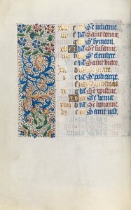 Tuntikirja Rouenin käyttö: fol. 2v, c. 1470. tekijältä Master of the Geneva Latini