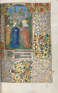 Tuntikirja Rouenin käyttö: fol. 39r, Vierailu, c. 1470.