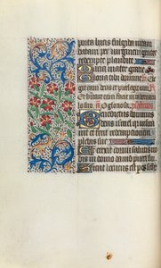 Tuntikirja Rouenin käyttö: fol. 47v, c. 1470. tekijältä Master of the Geneva Latini