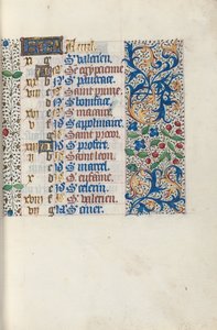 Tuntikirja Rouenin käyttö: fol. 4r, c. 1470.
