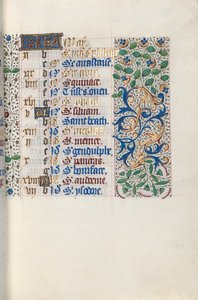 Tuntikirja Rouenin käyttö: fol. 5r, c. 1470. tekijältä Master of the Geneva Latini