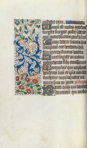 Tuntikirja Rouenin käyttö: fol. 68v, c. 1470. tekijältä Master of the Geneva Latini