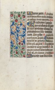 Tuntikirja Rouenin käyttö: fol. 69v, c. 1470. tekijältä Master of the Geneva Latini