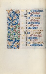 Tuntikirja Rouenin käyttö: fol. 6v, c. 1470. tekijältä Master of the Geneva Latini