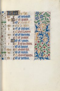 Tuntikirja Rouenin käyttö: fol. 7r, c. 1470. tekijältä Master of the Geneva Latini