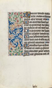 Tuntikirja Rouenin käyttö: fol. 87v, c. 1470.