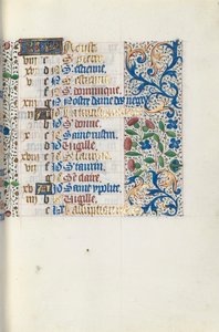 Tuntikirja Rouenin käyttö: fol. 8r, c. 1470. tekijältä Master of the Geneva Latini