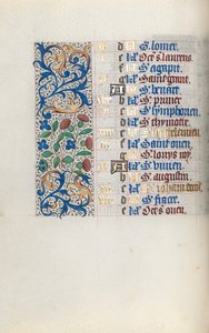Tuntikirja Rouenin käyttö: fol. 8v, c. 1470. tekijältä Master of the Geneva Latini