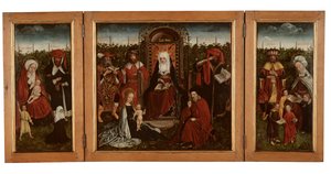 The Poortakker Triptych, n. 1500-10 (öljy paneelissa) tekijältä Master of the Holy Family of St. Anne