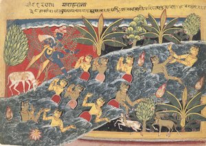Gopit anovat Krishnaa palauttamaan vaatteensa..., n. 1560-65. tekijältä Master of the Isarda