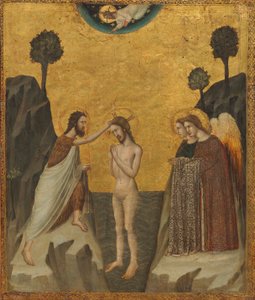 Kristuksen kaste, n. 1330/1340 (tempera paneelissa) tekijältä Master of the Life of Saint John the Baptist