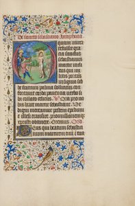Alkuosa O: Pyhän Sebastianuksen marttyyrius tekijältä Master of the Llangattock Hours