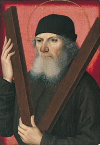 Miehen muotokuva Pyhänä Andreaksena tekijältä Master of the Magdalen Legend