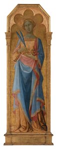 St. Corona, n. 1350 (tempera paneelissa, kultajauhettu) rnrnr 155 x 48