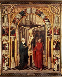 Lunastuksen triptyykki, keskimmäinen paneeli: Ristiinnaulitseminen tekijältä Master of the Prado Redemption