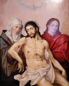Jeesuksen ruumis Marian ja Johanneksen hallussa