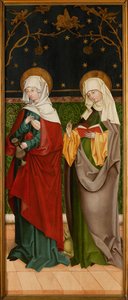 Pyhä Elizabeth Unkari ja Pyhä Margareta, noin 1485-1490. tekijältä Master of the Sacristy of Kaufbeuren