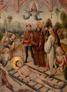 Pyhän Laurentiuksen marttyyrikuolema tekijältä Master of the Saint Ursula Legend