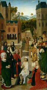 Lasaruksen nostaminen (tempera paneelissa) tekijältä Master of the Tiburtine Sibyl