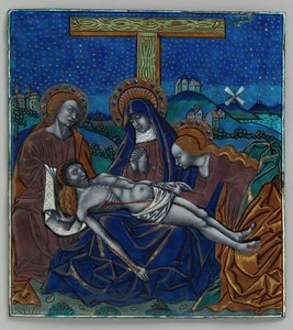 Triptyykkitaulu Pietálla, ranska, 1400-1500-luku. tekijältä Master of the Triptych of Louis