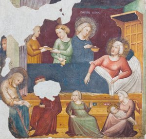 Kastajan syntymä, 1300-luvun ensimmäinen puolisko (irrotettu fresko) tekijältä Master of the Urbino Coronation