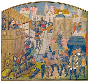 "Siege Train, 1500-luvun MS. Roy. 14 E. iv.