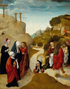 Kristuksen hautaaminen, noin 1490 (öljy paneelille). tekijältä Master of the Virgo Inter Virgines