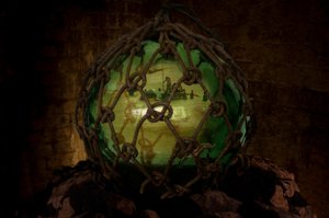 Asylum, 2001 (Lasi, köysi, vesi, kivet, DVD ja videoprojisointi) tekijältä Mat Collishaw