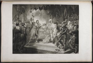 Kuningas Richard toinen. näytös IV. Kohtaus I. King Richard, Bolingbroke, York, Aumerle jne. Parlamenttitalossa, n. 1803 (kaiverrus)