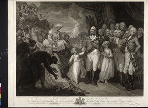 Maquris Cornwallis kahden intialaisen prinssin kanssa