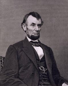 Abraham Lincoln, kaiverrettu William G. Jackmanin valokuvasta (kaiverrus) tekijältä Mathew (after) Brady