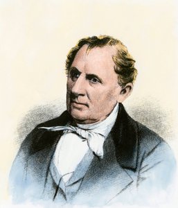 Portrait of James Fenimore Cooper (1789-1851) American writer - Engraving colorisee 19th century - (Amerikkalainen kirjailija James Fenimore Cooper - Hand-colored engraving of a 19th-century portrait) tekijältä Mathew (after) Brady