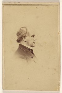 [Tunnistamaton mies sivukuvassa, painettu vinjettityyliin] tekijältä Mathew B. Brady