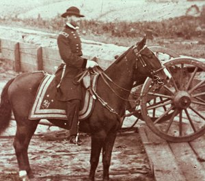Kenraali William T. Sherman (1820-1891) Atlantassa, GA (valkovalkoinen) tekijältä Mathew Brady