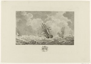 Flota holandesa a la tempesta, 1784 acabat tekijältä Mathias de Sallieth