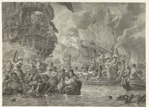Hollannin hyökkäys Medwaylle ja kuninkaallisen Kaarlen vangitseminen, 1667 tekijältä Mathias de Sallieth