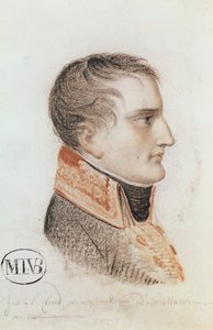 Bonaparte (1769-1821), ensimmäinen konsuli, tutkimus "Ensimmäisen konsulin Bonaparten saapumisesta Antwerpeniin 18. heinäkuuta 1803" (Versailles) 1803 (punainen liitu paperilla)